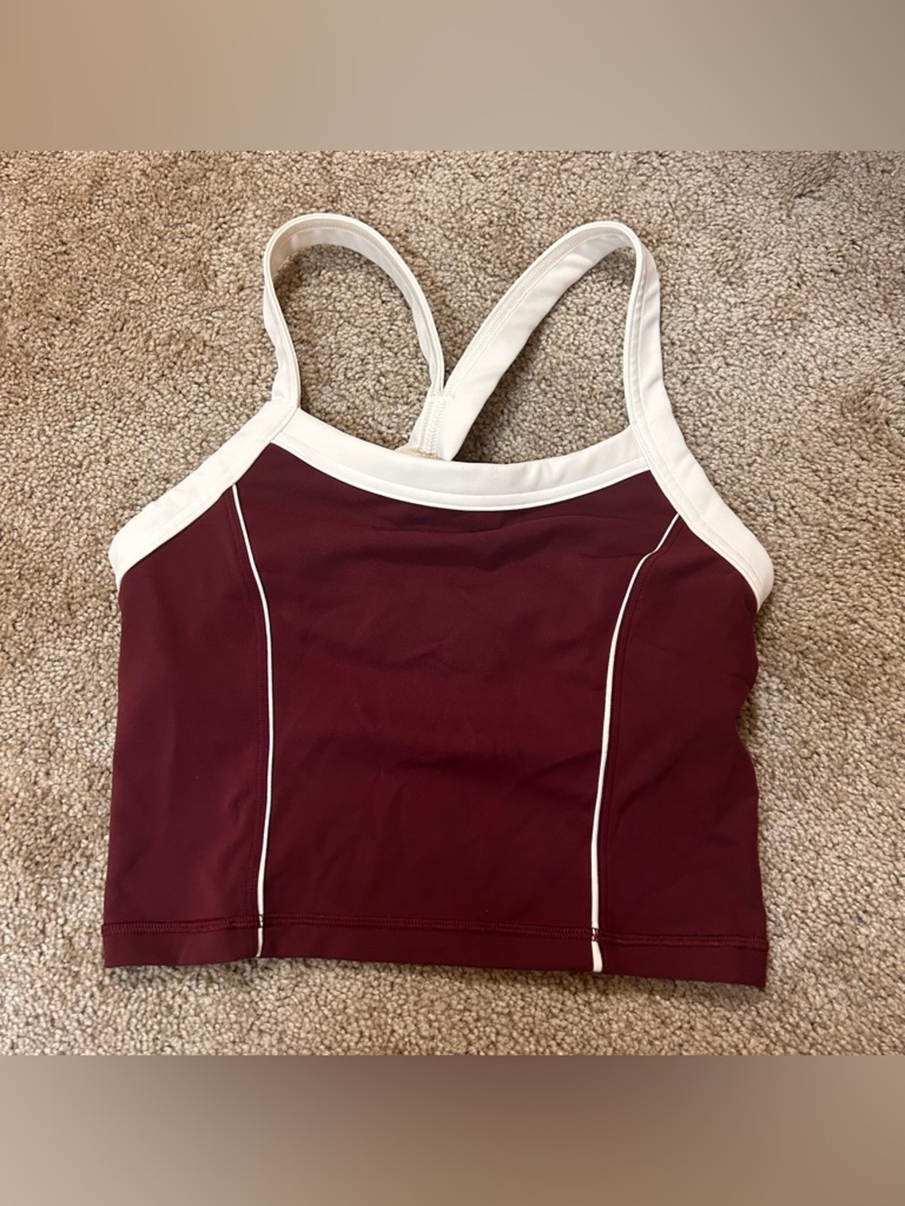 Wunder Train piped strappy crop tank top